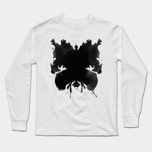 Rorschach Ink Blot Test Black Long Sleeve T-Shirt